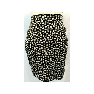Skirt L 9 10 Mini Straight Pencil Polka Dot Black